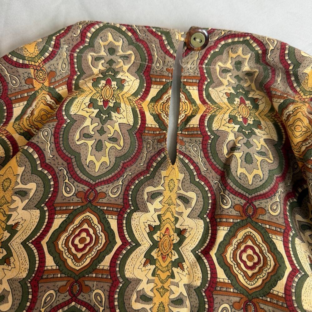 Vintage Pacific Silk Studio 100% Silk Paisley Tunic Top Women's Small - Picture 4 of 12